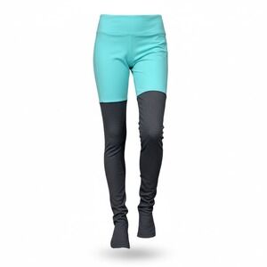 Alo Yoga Goddess Leggings Turquoise Charcoal Grey Ruched‎ Stirrup XS